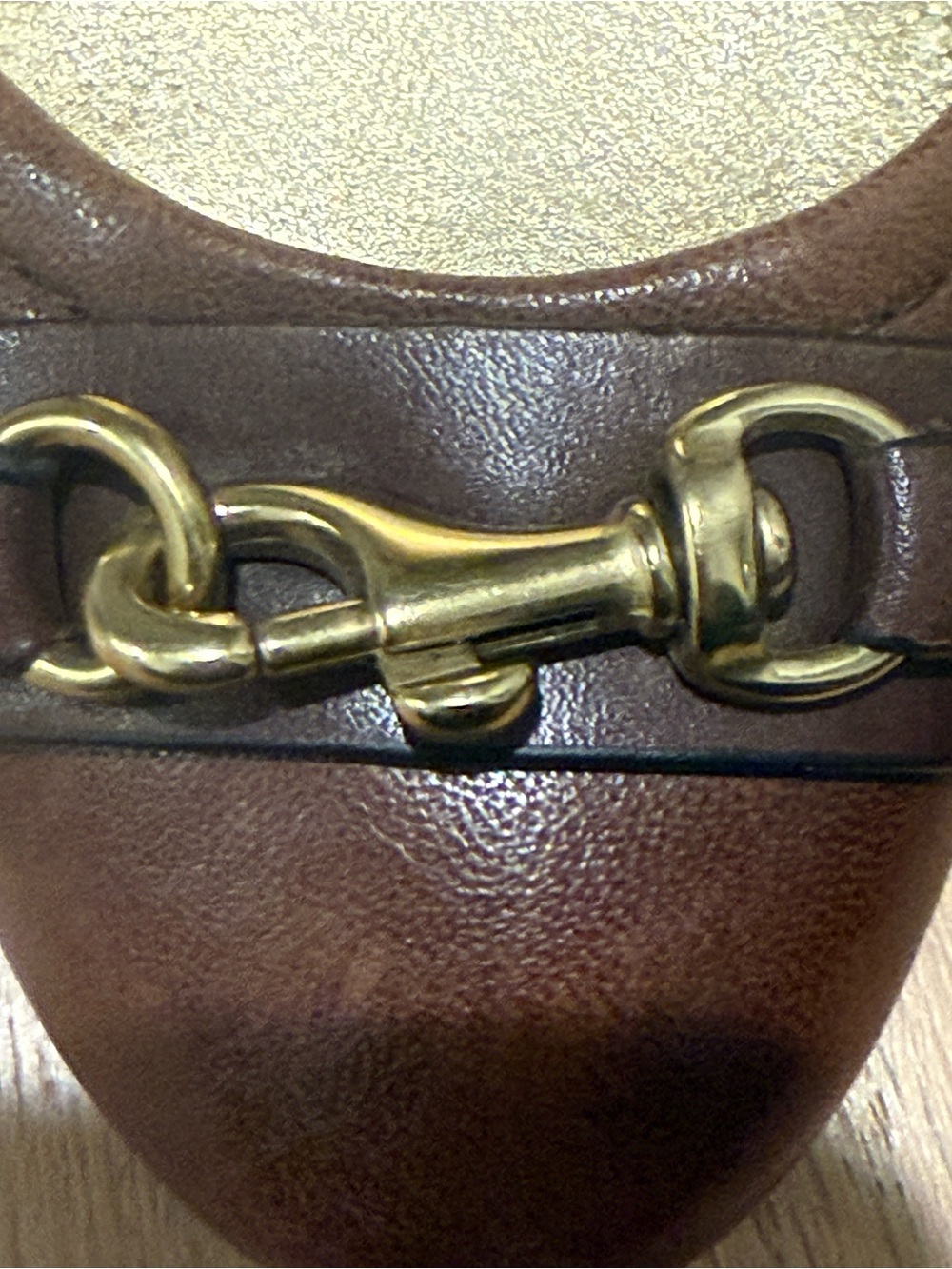 Coach Brown Leather Pump with Gold Horsebit Accent - Size 9 - Picture 4 of 9